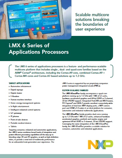 I Mx 6 Series Applications Processors Multicore Arm Cortex M4 Nxp Semiconductors