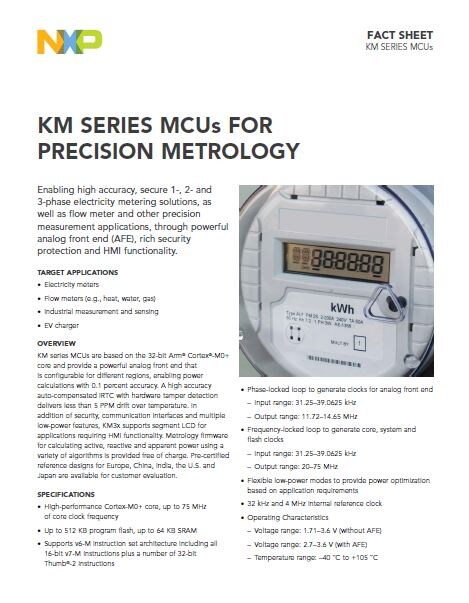 Km Series Metrology Microcontrollers Mcus Based On Arm Cortex M0 Core Nxp Semiconductors